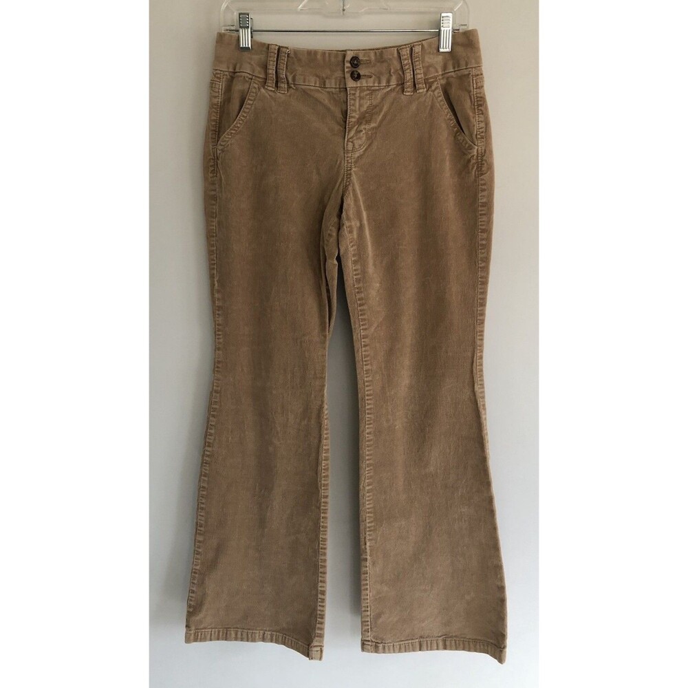 Old Navy Tan Stretch Corduroy Pants Boot Cut /Flared Mid Rise Sz 4 EUC